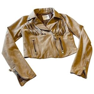 Tan Suede Abercrombie Jacket with Fringe